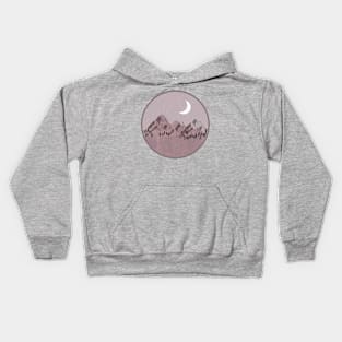 Boho Circle Shape Warm toned landscape Mounted Print Kids Hoodie